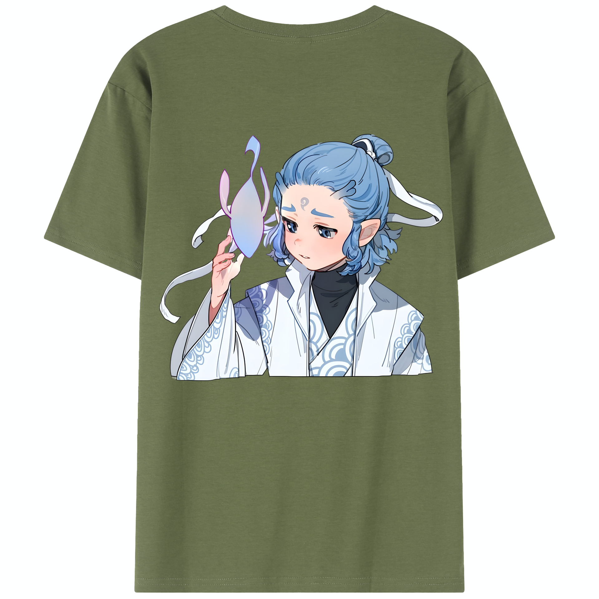 （画像用） Ne Zha 2 ナタ 魔童の大暴れ 綿100％半袖Tシャツ（背面プリント）